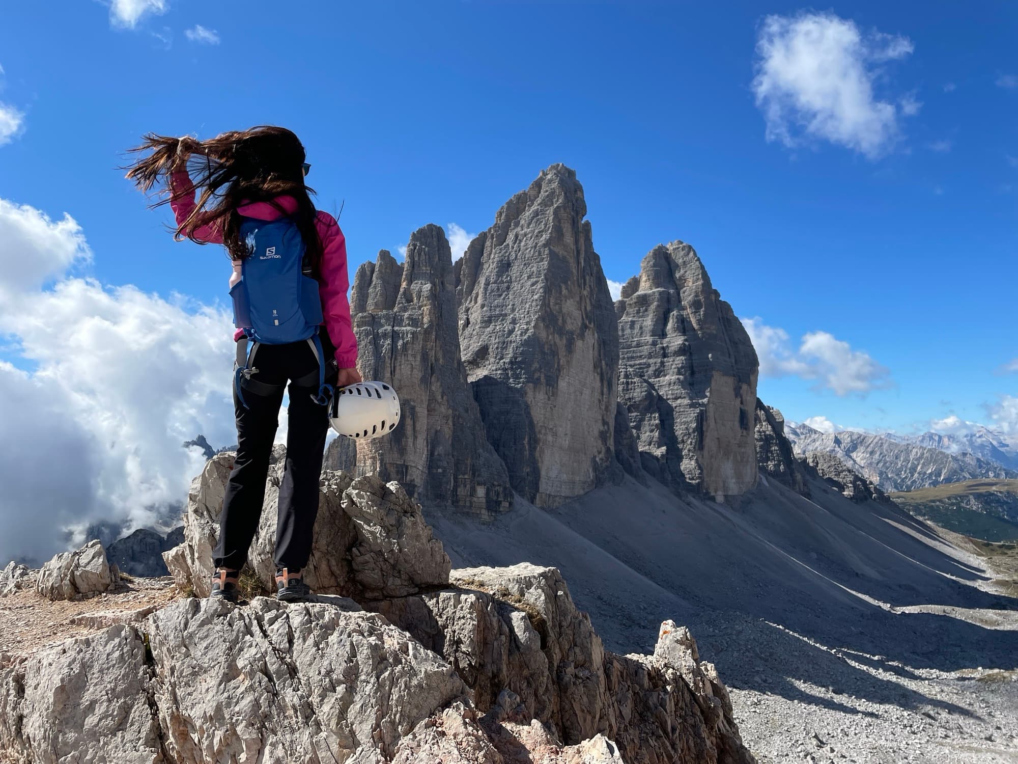 Escursionista alle Tre Cime di Lavaredo